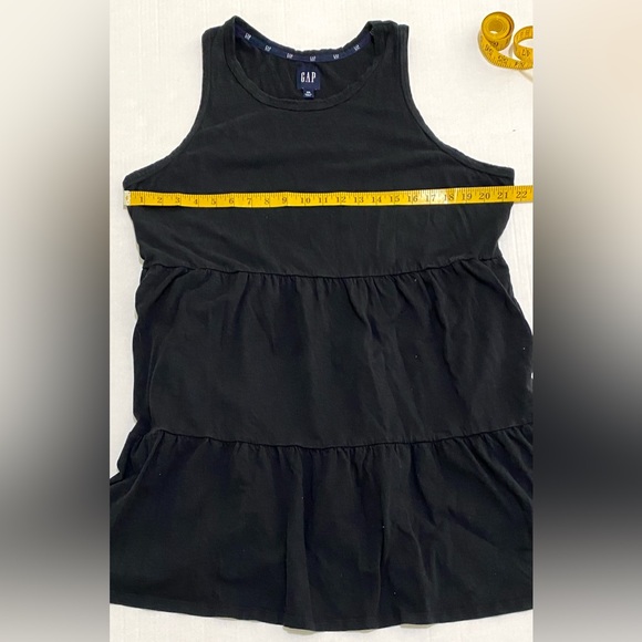 GAP Womens XXL Solid Black Sleeveless Tiered Ruffle Flounce Dress Classic Preppy - Picture 9 of 16